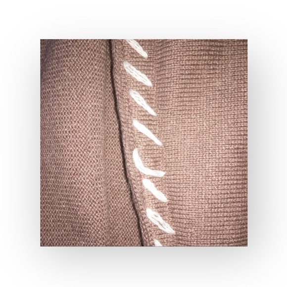 new LaRok ༄ Cashmere Waterfall Sweater Hoodie ༄ Warm Cocoa Brown Stripes ༄ L - Picture 11 of 16